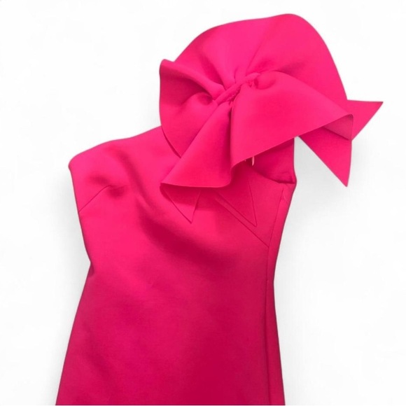 Eliza J Vibrant Pink One-Shoulder Dress - Picture 2 of 5
